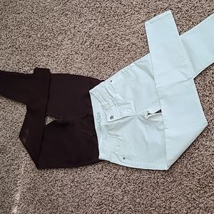 Old Navy Rockstar jeans.  1 white never worn but no tag 1 wine both size 2